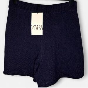 NWT ZARA Knit Shorts in Navy